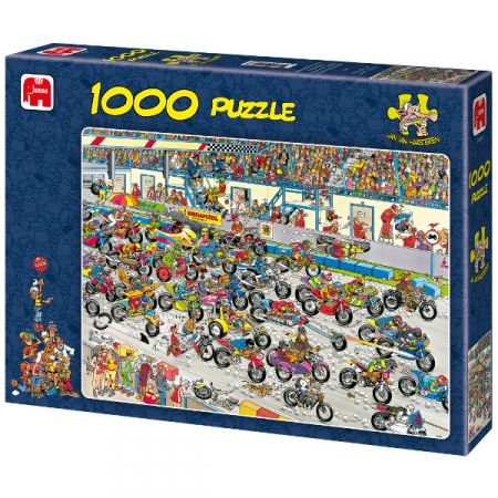 Jan van Haasteren: Motorbike Race - 1000 brikker - Nordisk Spil