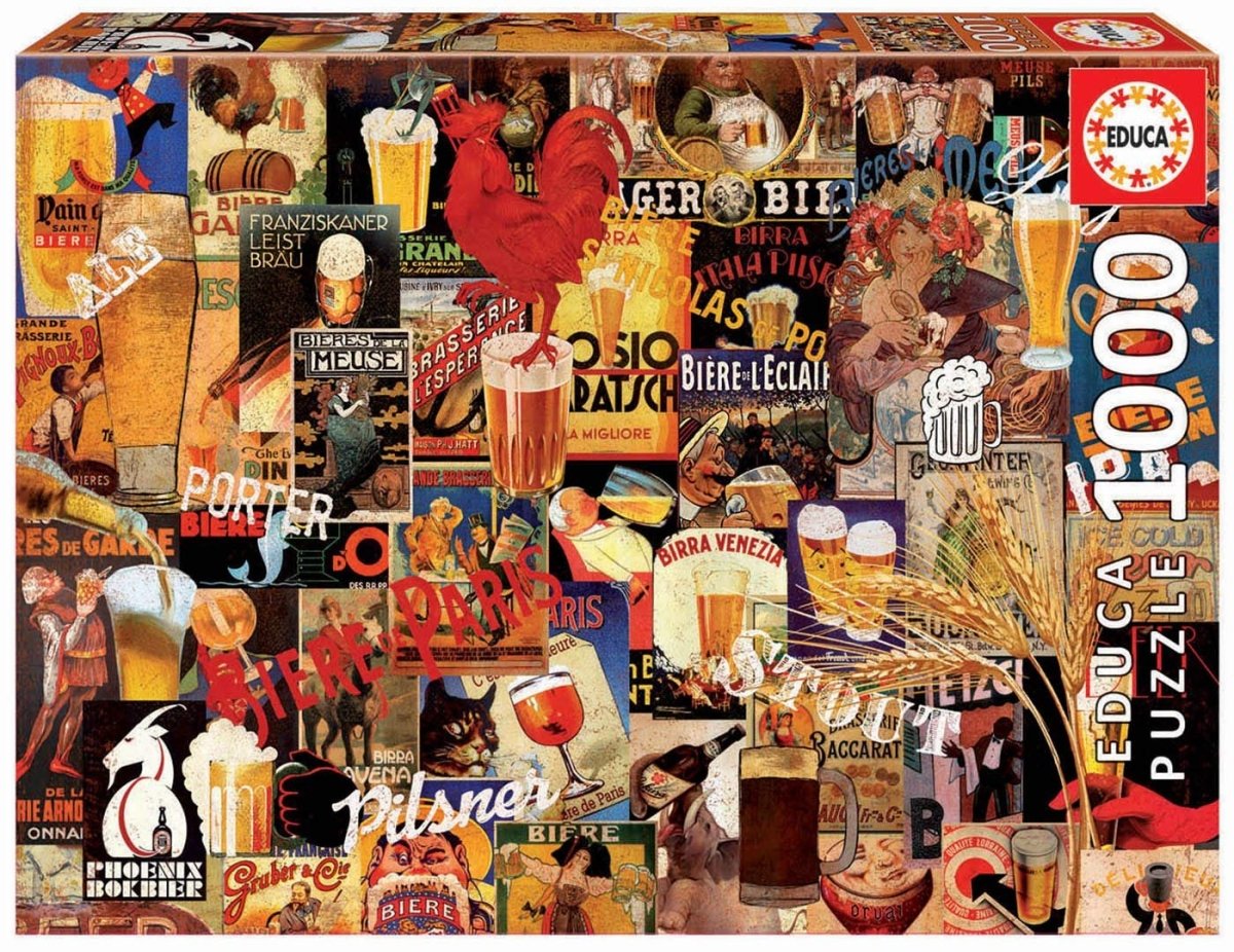 Vintage Beer Collage - 1000 brikker - Nordisk Spil