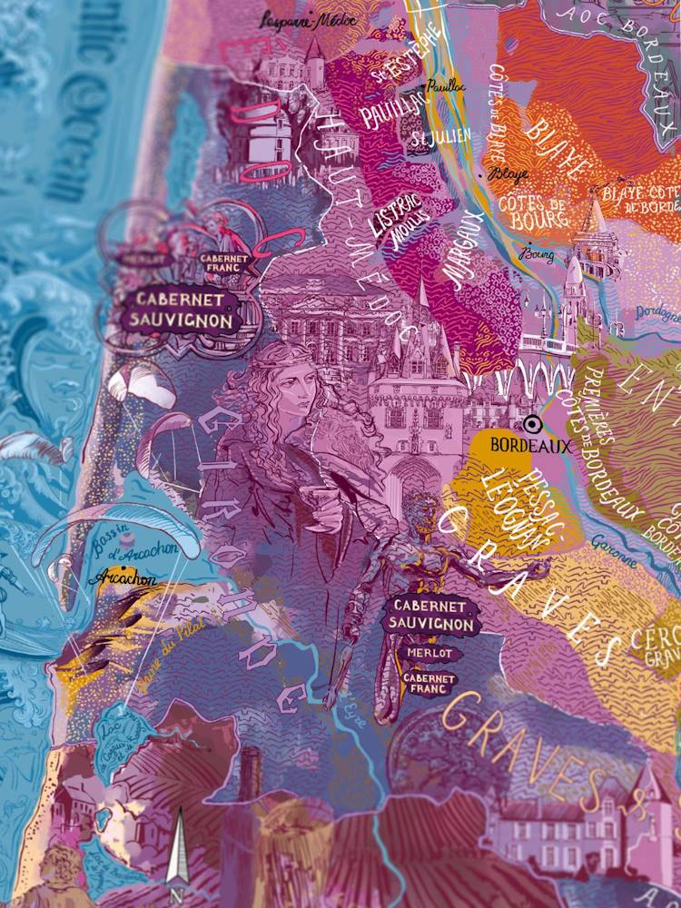 Vin: Frankrig, Bordeaux - 1000 brikker - Nordisk Spil