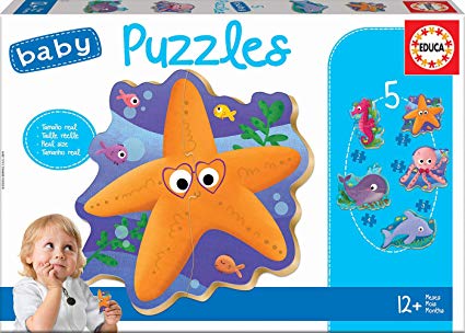 Baby Puzzles - Sea Animals - 2 - 4 brikker - Nordisk Spil