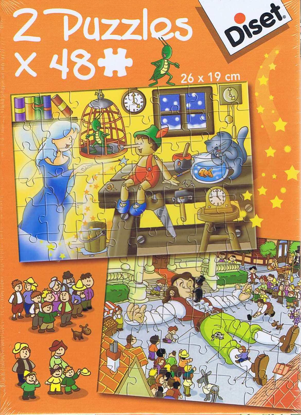 Pinocchio og Gullivers rejse - 2x 48 brikker - Nordisk Spil
