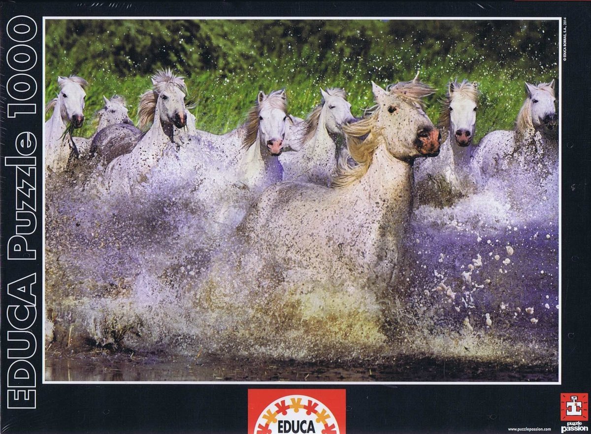 White Camargue Horses Cavalos - 1000 brikker - Nordisk Spil