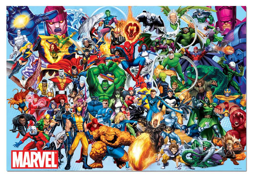 Marvel: Heltene - Collage, 1000 brikker - Nordisk Spil