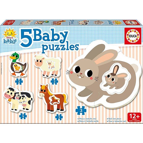 Baby Puzzles - The Farm - 2 - 4 brikker - Nordisk Spil