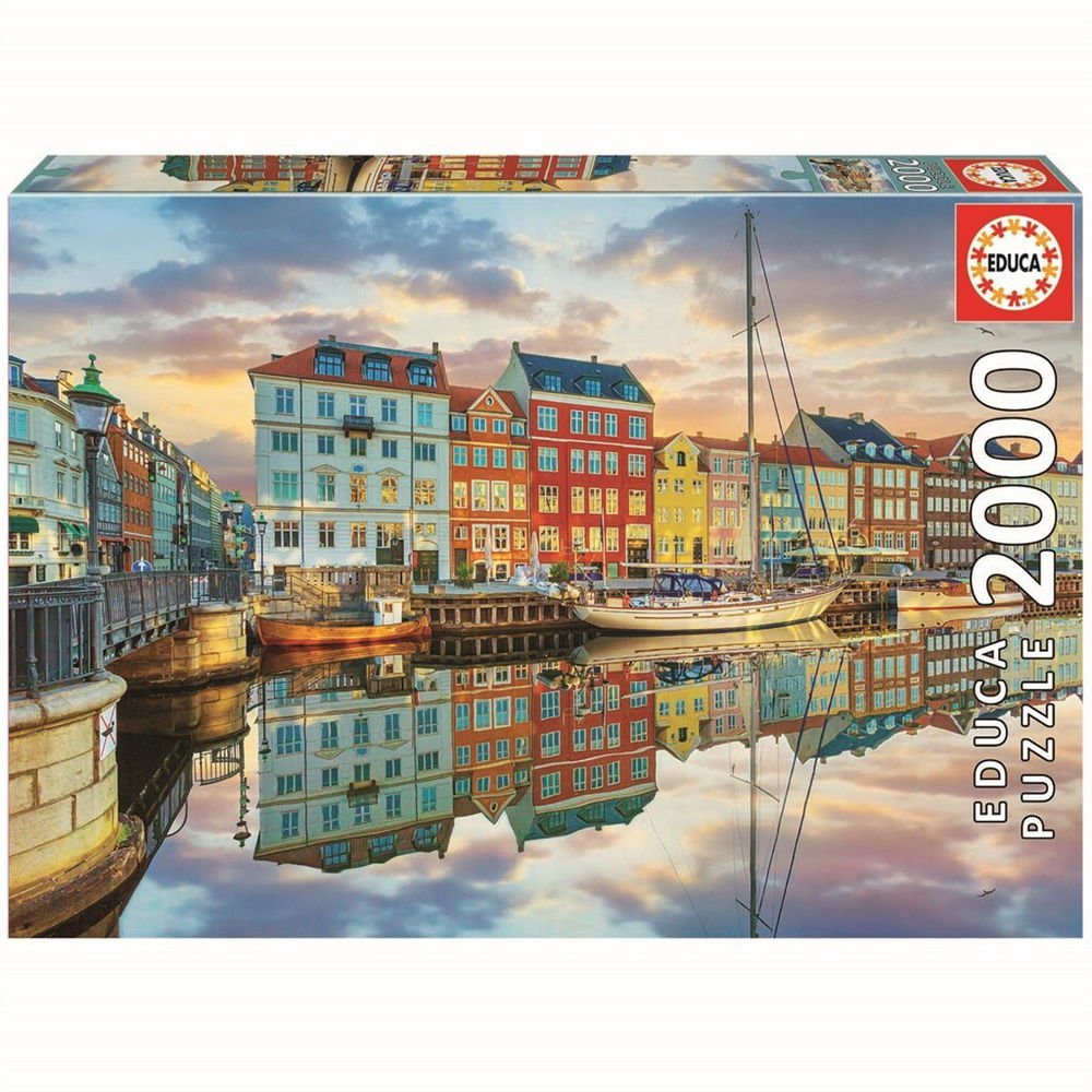 Solnedgang ved Nyhavn - 2000 brikker - Nordisk Spil
