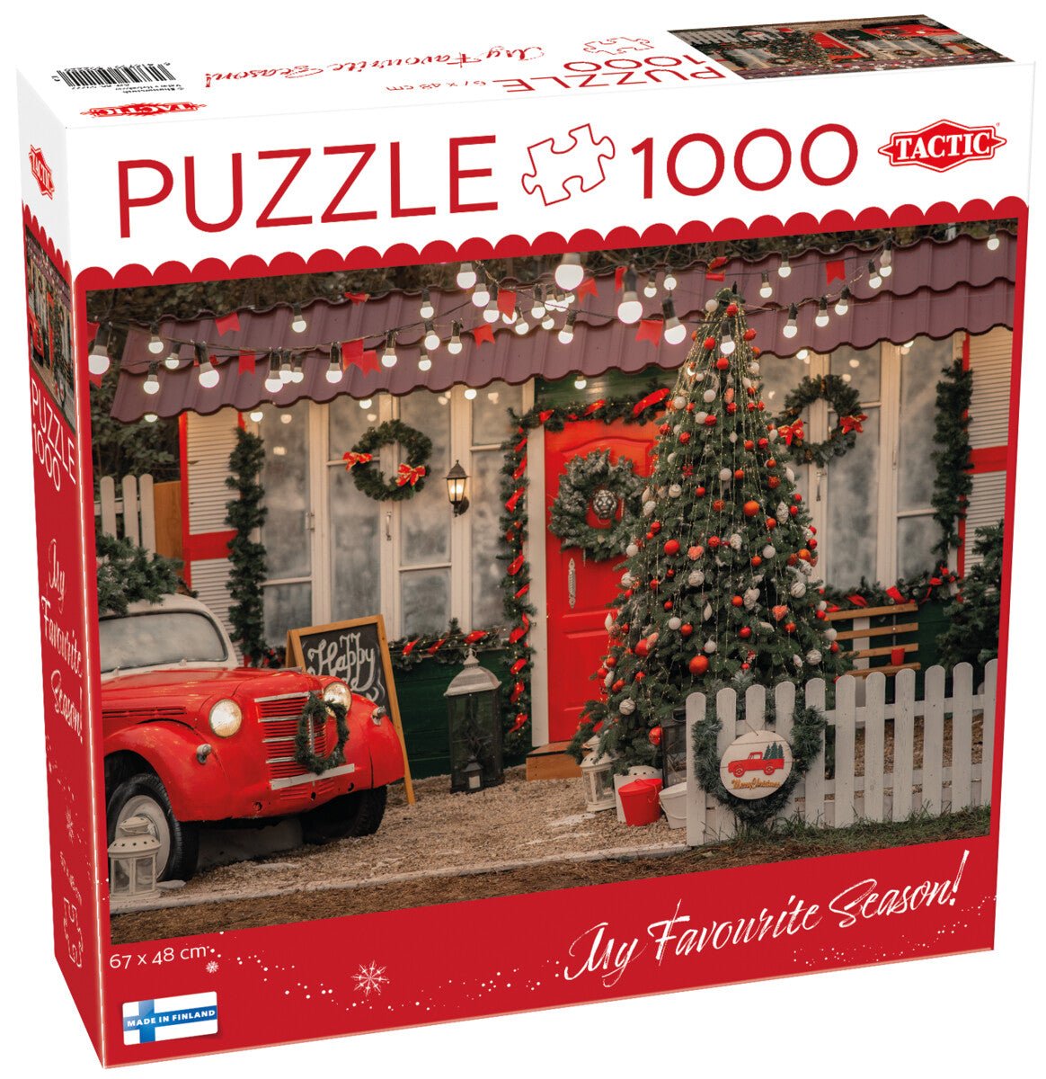 Julehuset med pyntet have – 1000 brikker - Nordisk Spil