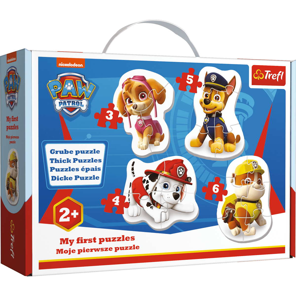 Baby Puzzle Paw Patroll - 3+4+5+6 brikker - Nordisk Spil