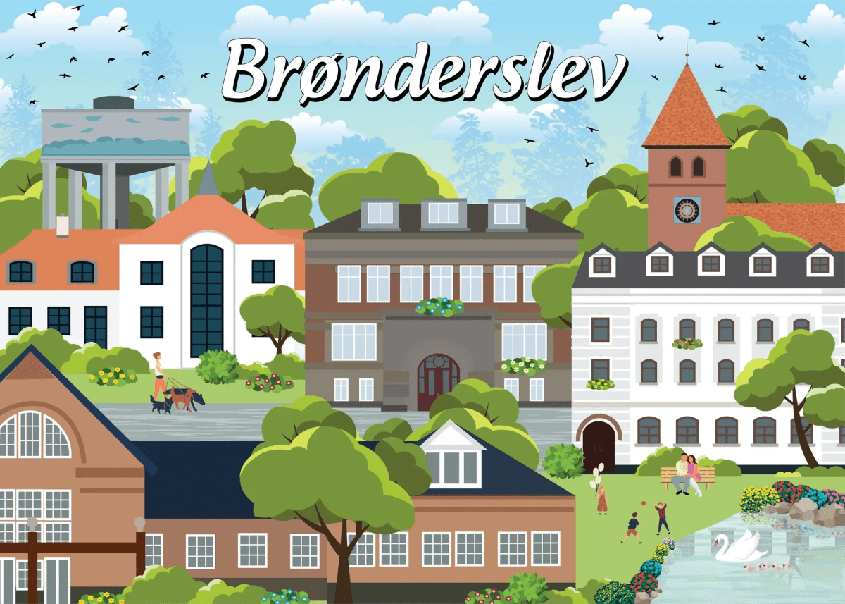Danske byer: Brønderslev, 1000 brikker - Nordisk Spil