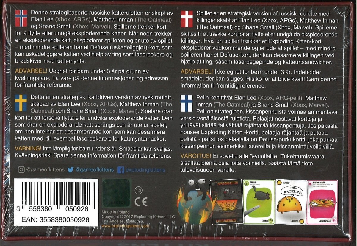 Exploding Kittens - Dansk - Nordisk Spil