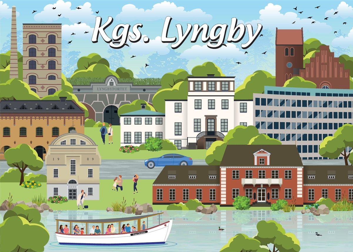 Danske byer: Kgs. Lyngby, 1000 brikker - Nordisk Spil