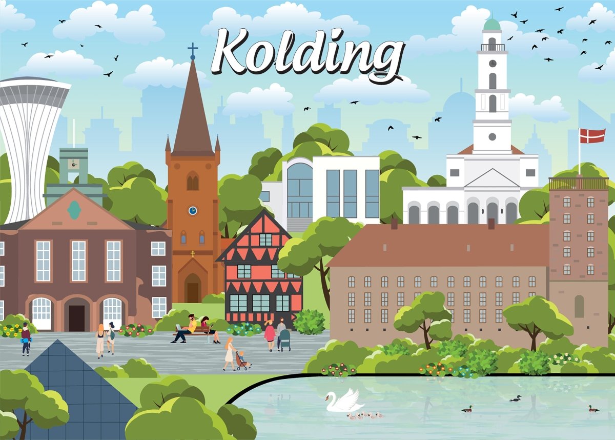 Danske byer: Kolding, 1000 brikker - Nordisk Spil