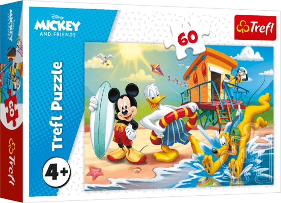 Disney Mickey og Venner på Stranden - 60 brikker - Nordisk Spil