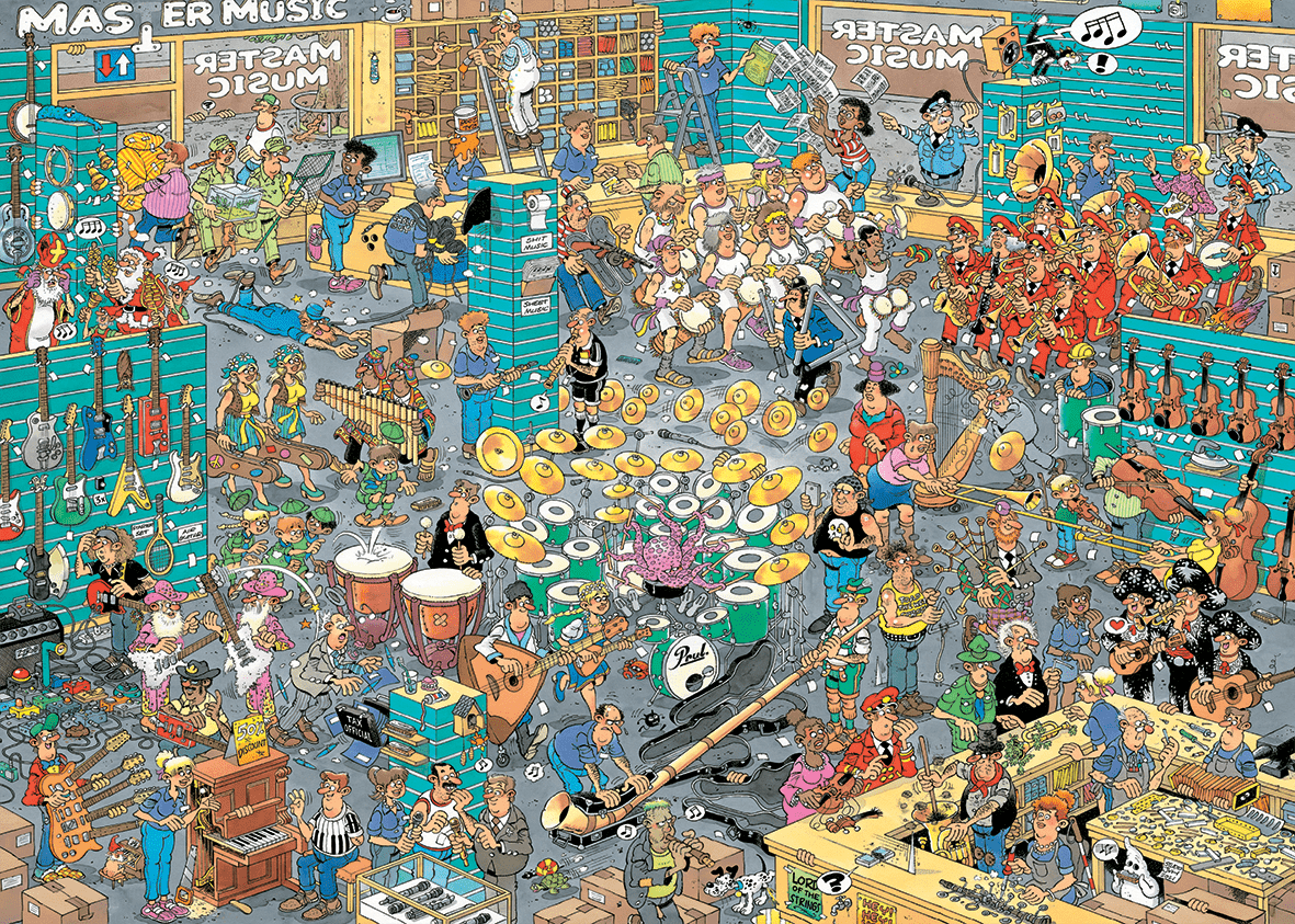 Jan Van Haasteren - Musikbutikken og Feriestemning - 2x1000 brikker - Nordisk Spil