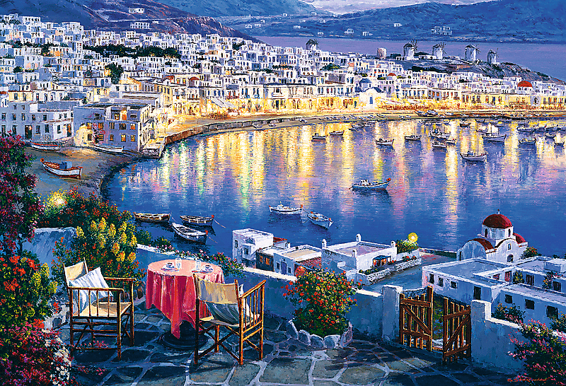 Mykonos at Sunset - 1500 brikker - Nordisk Spil