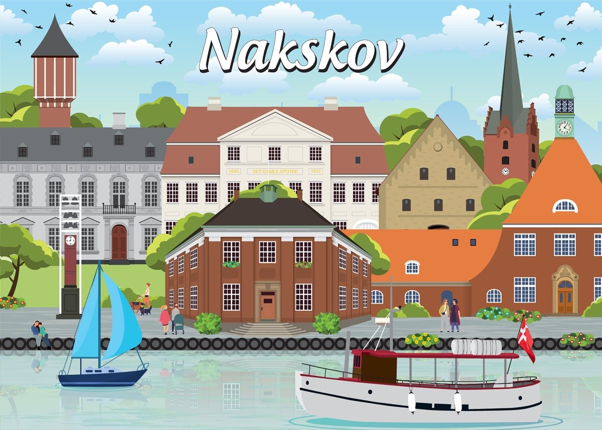 Danske byer: Nakskov, 1000 brikker - Nordisk Spil