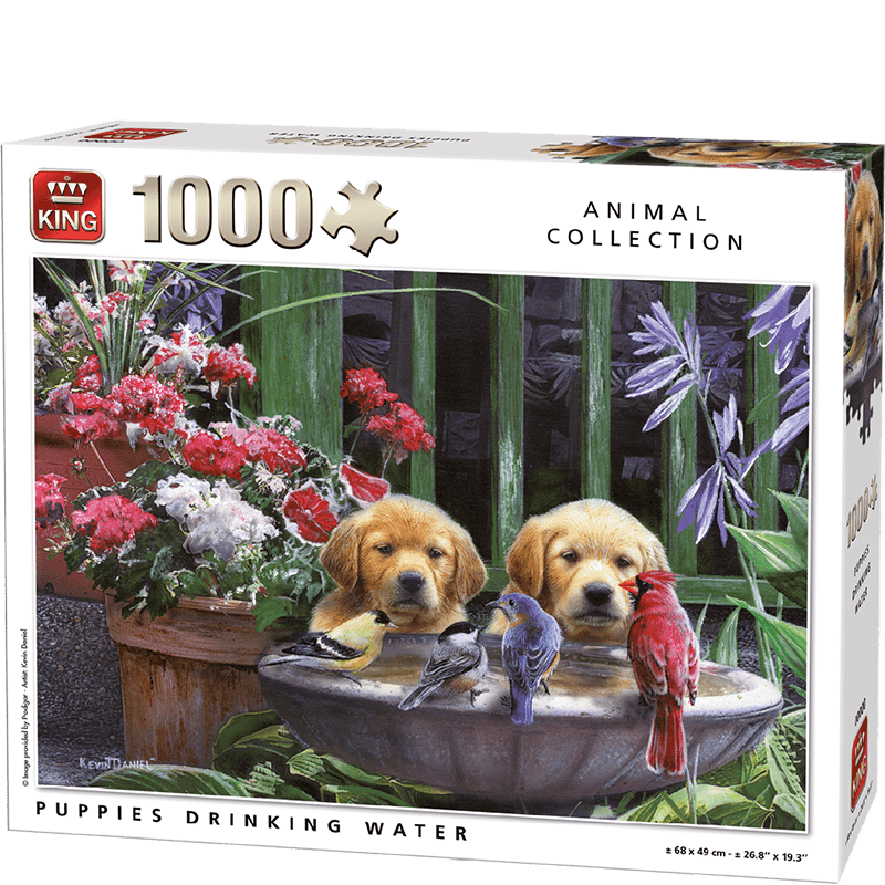 Puppies Drinking Water - 1000 brikker - Nordisk Spil
