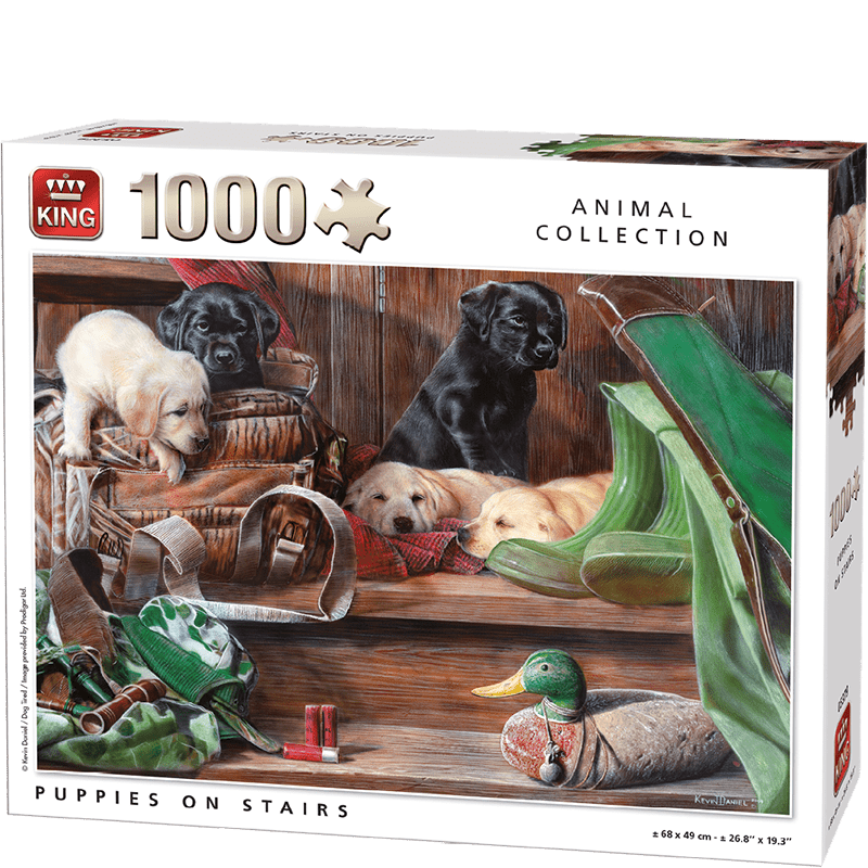 Puppies on Stairs - 1000 brikker - Nordisk Spil