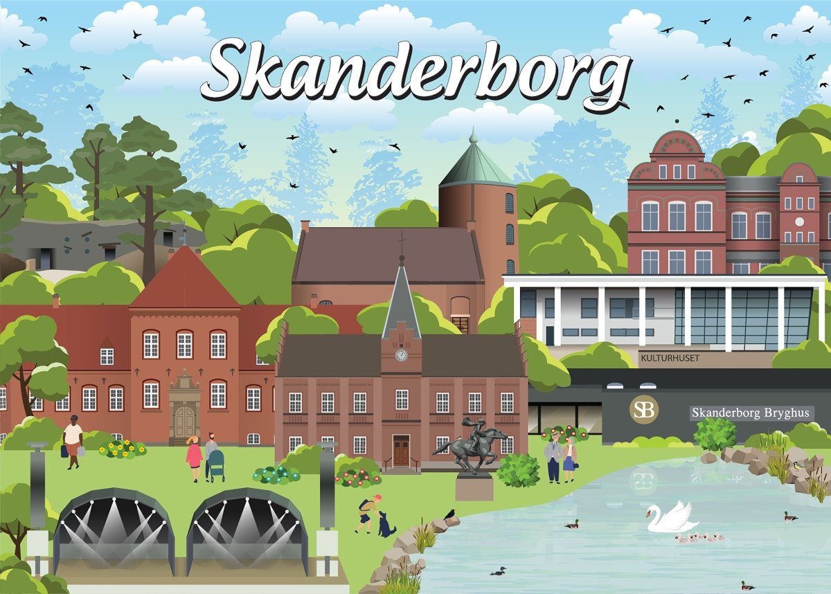 Danske byer: Skanderborg, 1000 brikker - Nordisk Spil