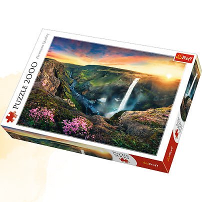 Haifoss Waterfall Iceland - 2000 brikker - Nordisk Spil