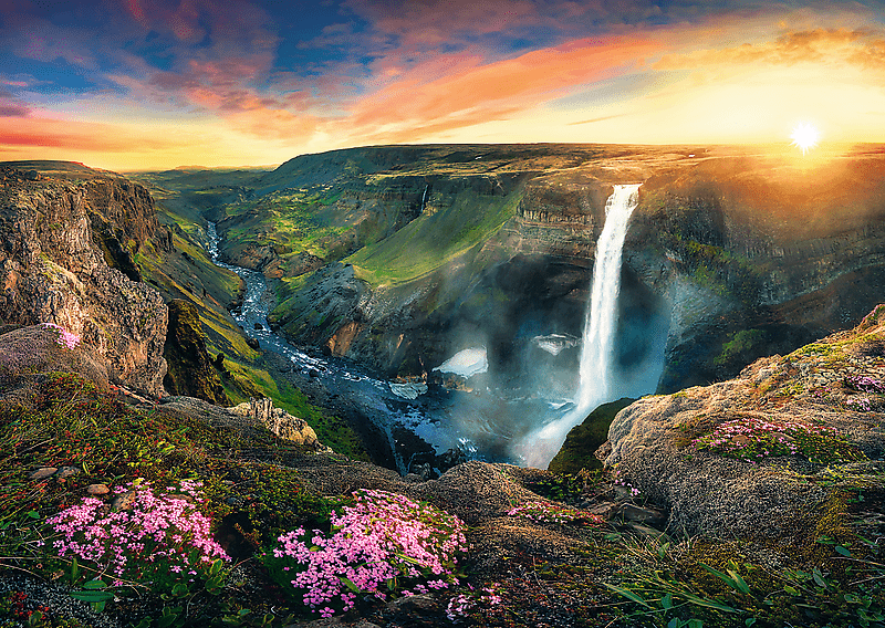 Haifoss Waterfall Iceland - 2000 brikker - Nordisk Spil
