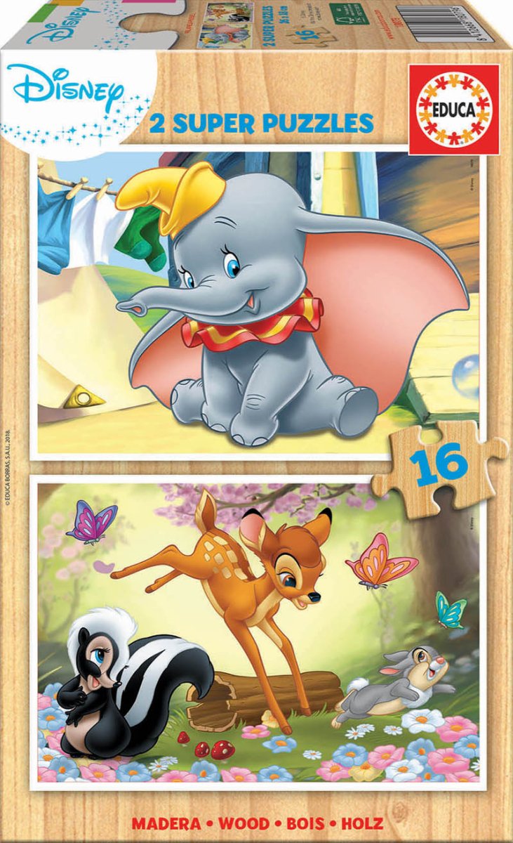 Disney Animals - Dumbo & Bambi - 2x16 brikker - Nordisk Spil