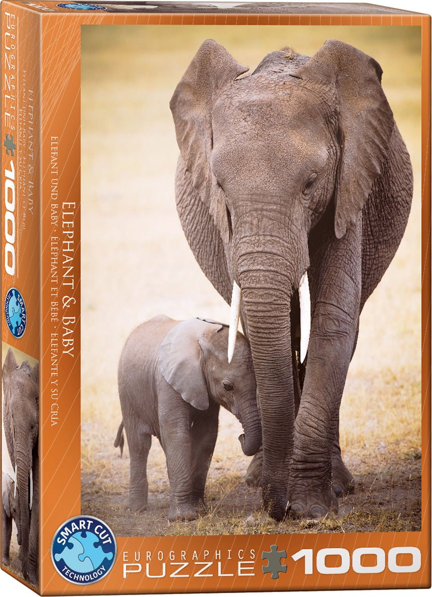 Elefant med Baby - 1000 brikker - Nordisk Spil