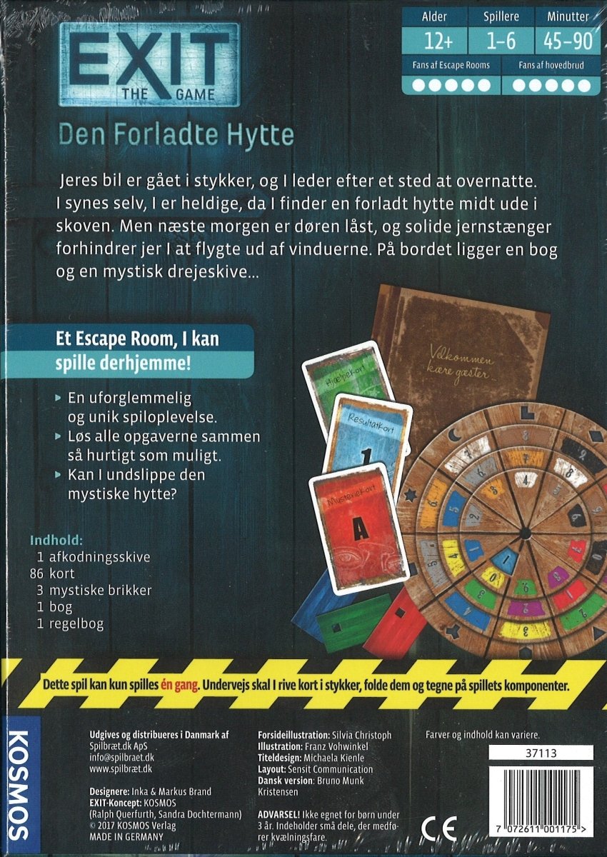 EXIT 1: Den Forladte Hytte - Dansk - Nordisk Spil