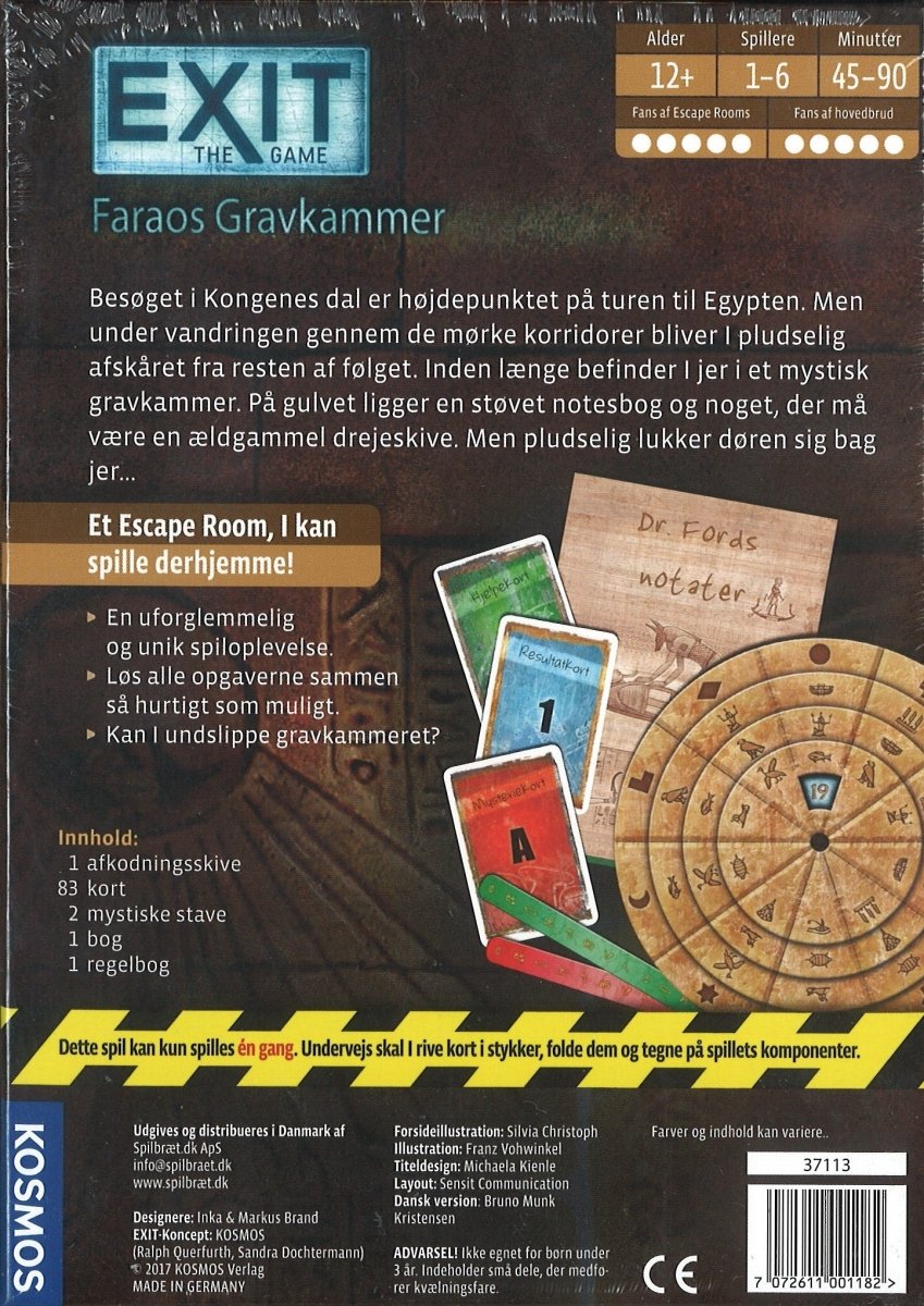 EXIT 3: Faraos Gravkammer - Dansk - Nordisk Spil