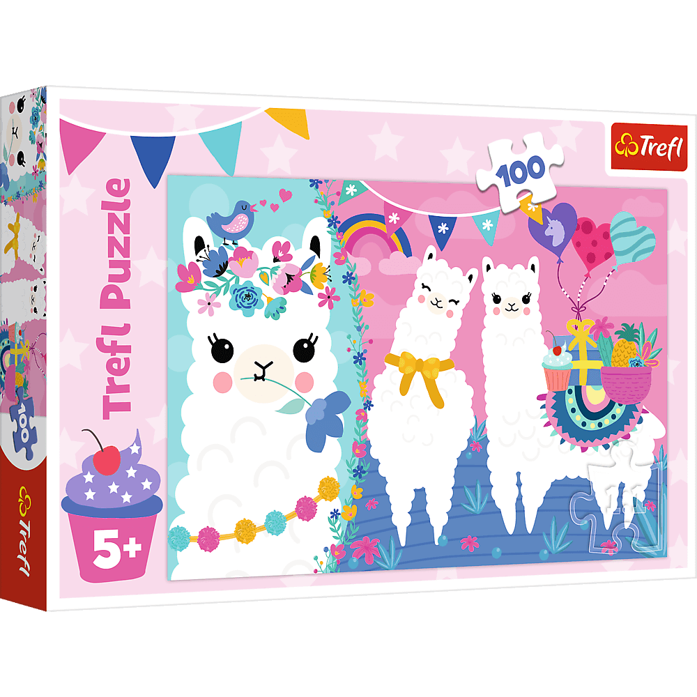 Glade lamaer - 100 brikker - Nordisk Spil