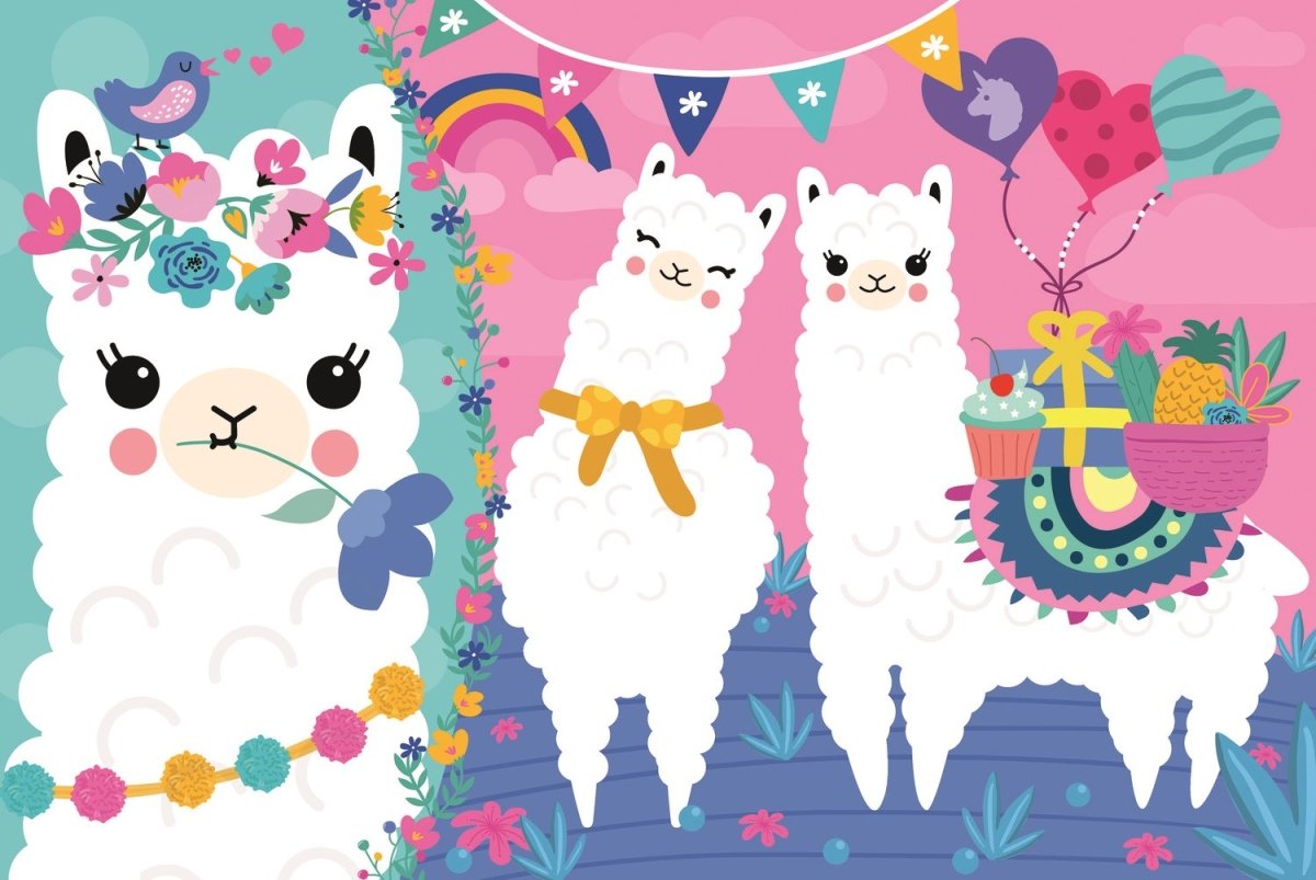 Glade lamaer - 100 brikker - Nordisk Spil