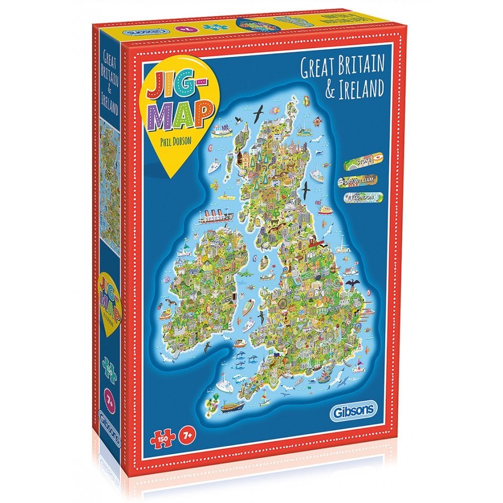 Jigmap - Great Britain & Ireland - 150 XL brikker - Nordisk Spil
