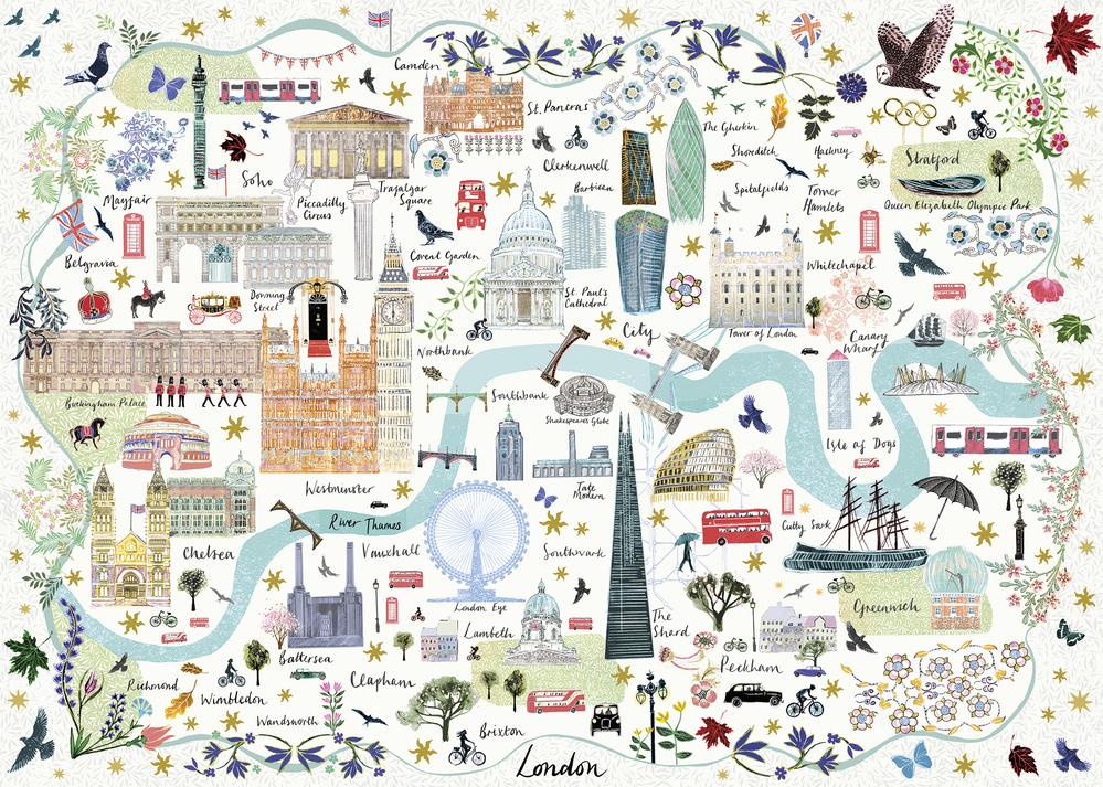Map of London - 1000 brikker - Nordisk Spil