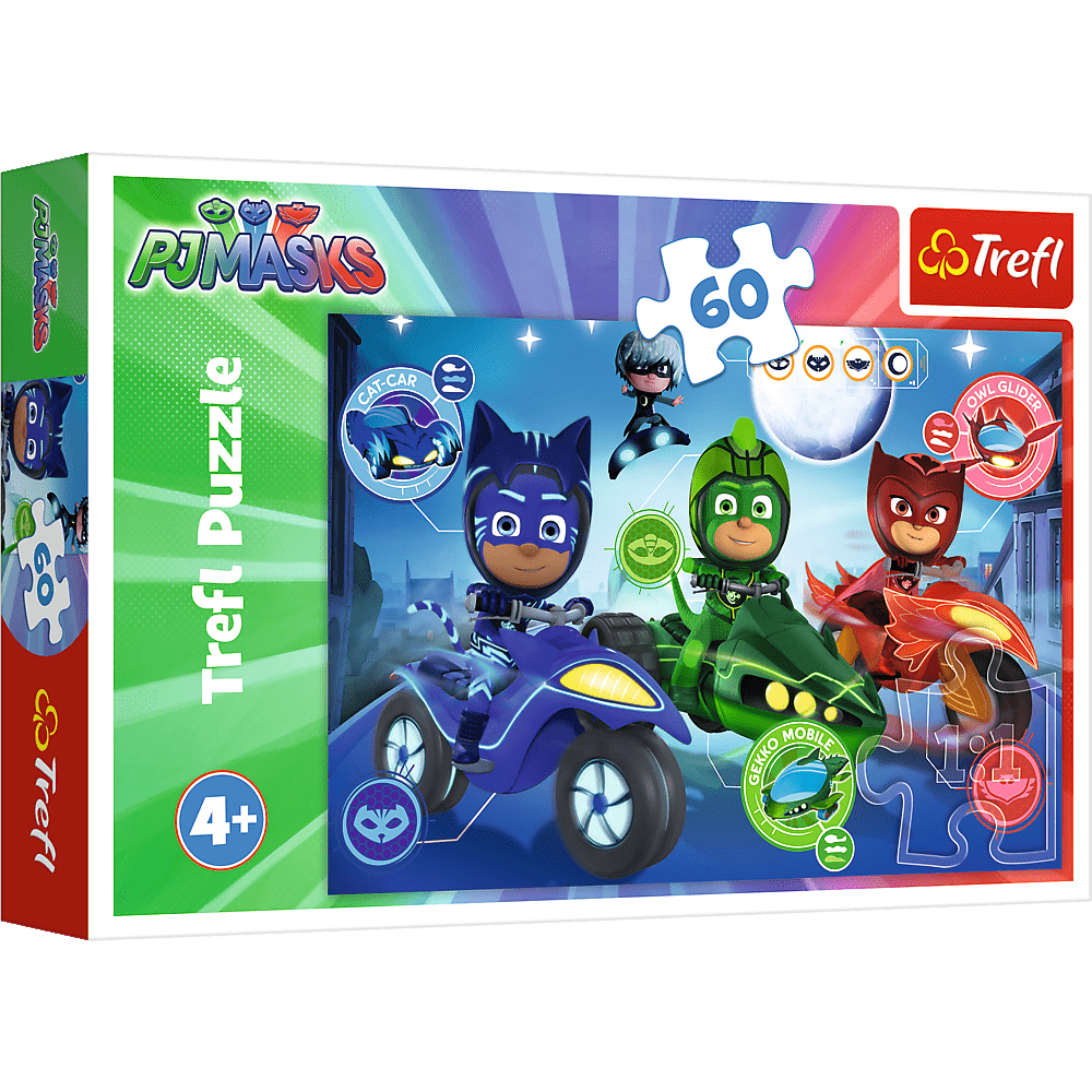 PJ Masks Night Race - 60 brikker - Nordisk Spil