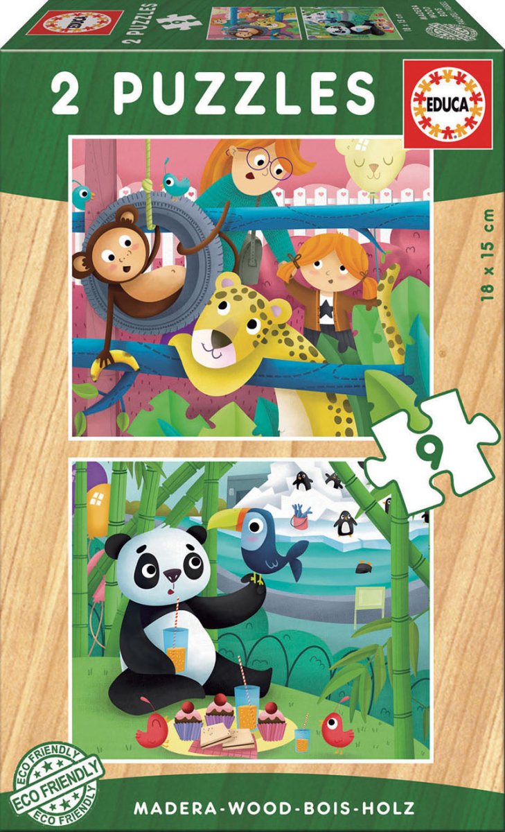 Zoo Animals, 2x9 brikker - Nordisk Spil