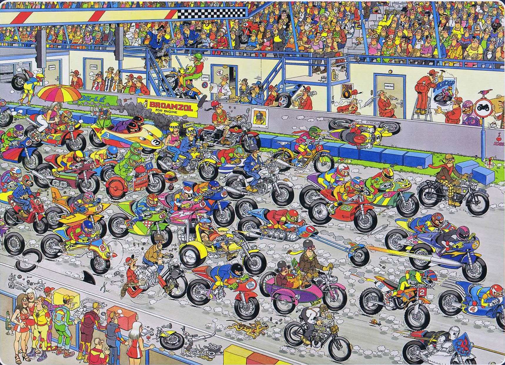 Jan van Haasteren: Motorbike Race - 1000 brikker