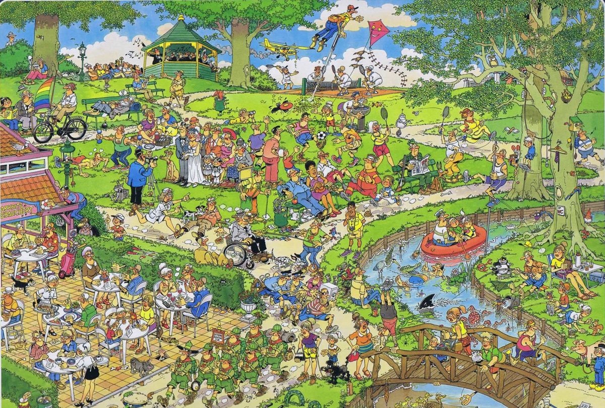 Jan van Haasteren: En tur i parken - 1000 brikker - Nordisk Spil