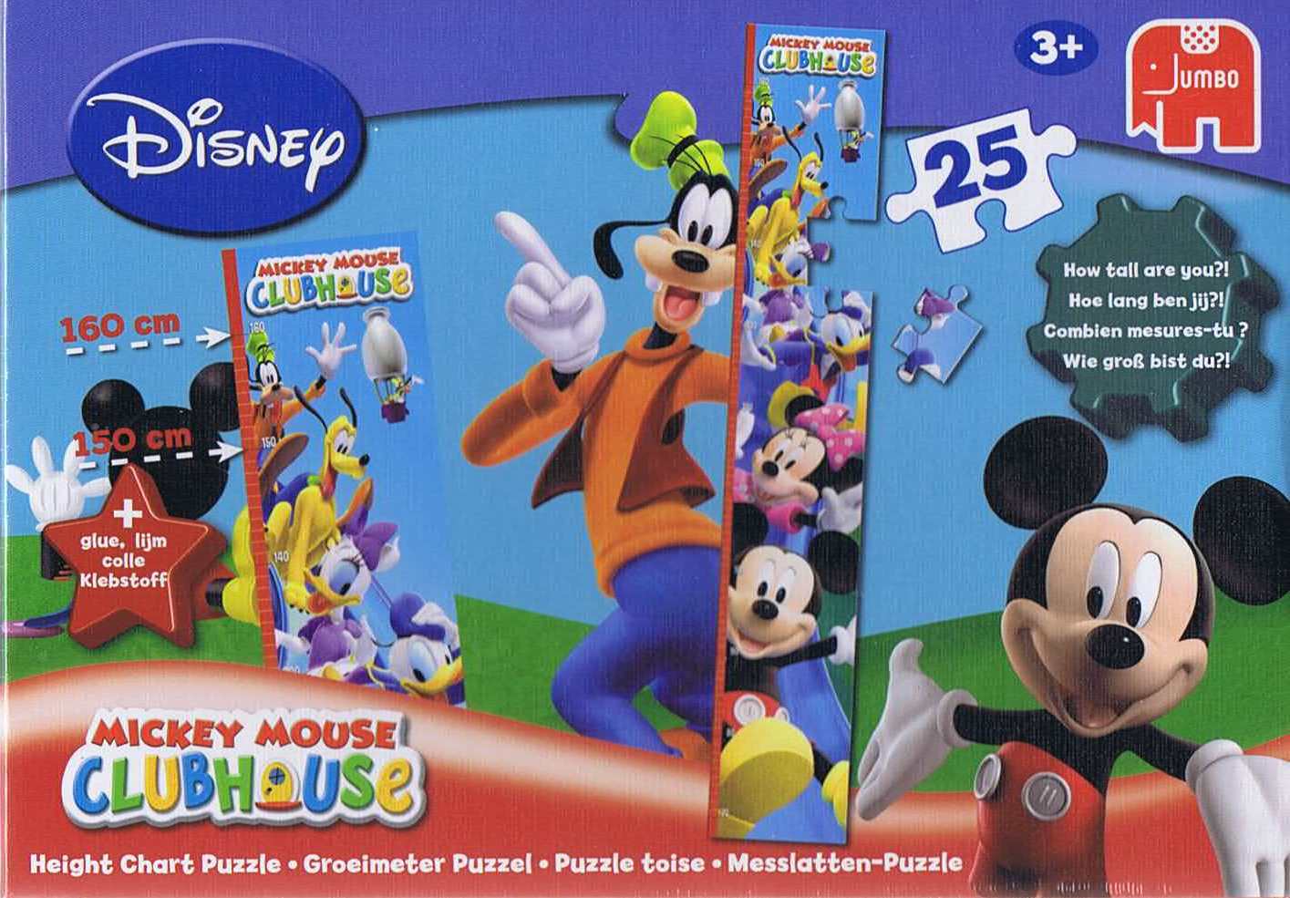 Mickey Mouse clubhouse - Børne Højde måler, 25 brikker - Nordisk Spil