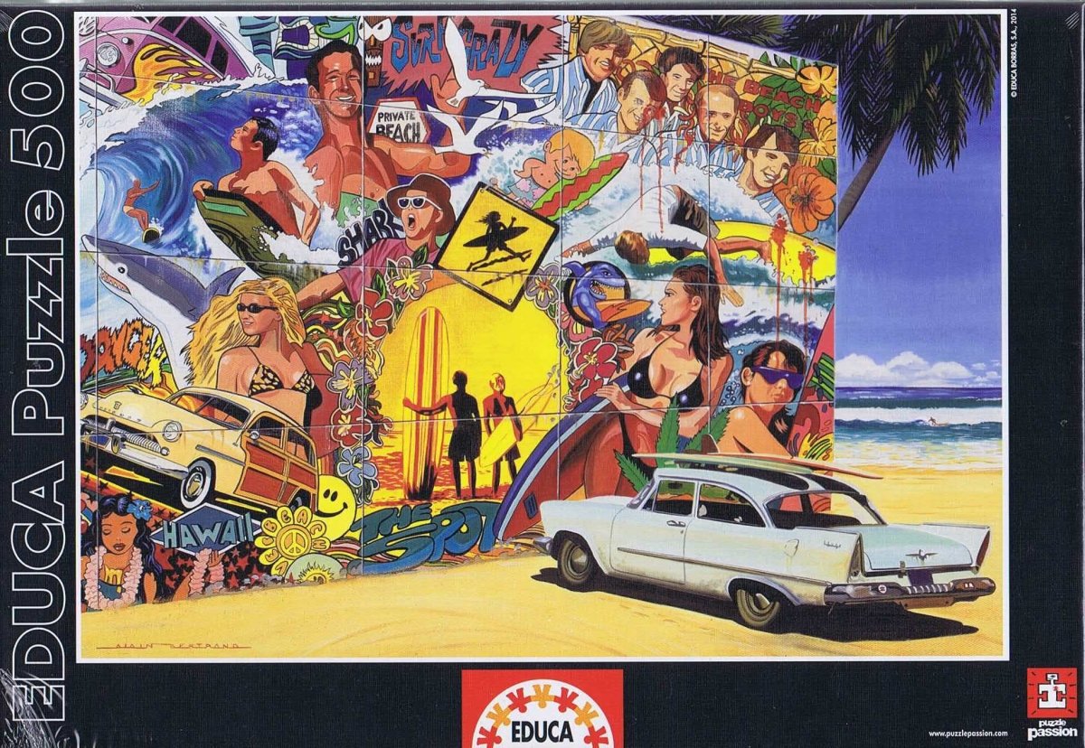 Surf Mural, Alain Bertrand - 500 brikker - Nordisk Spil