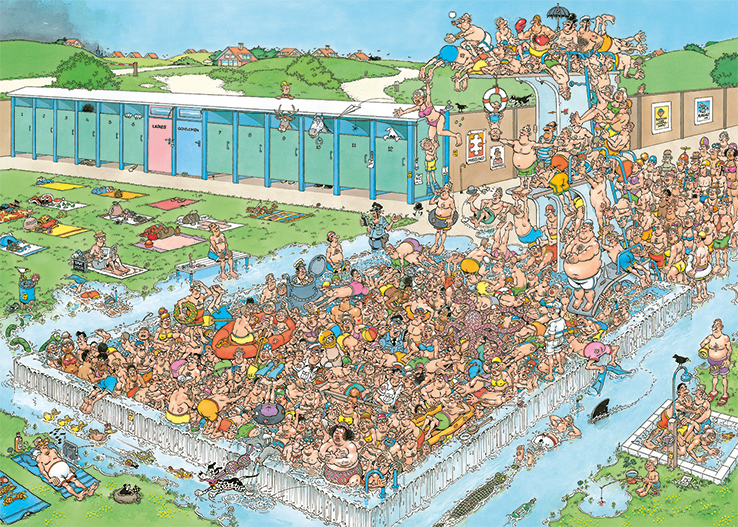 Jan van Haasteren - Pool Pile-Up - 1000 Brikker
