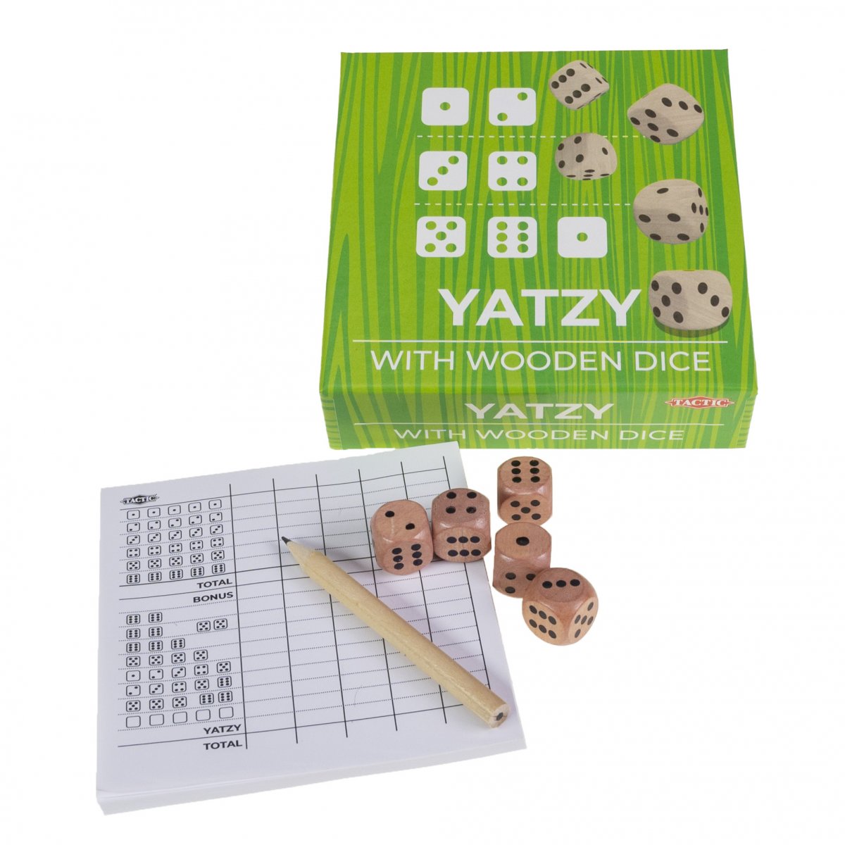Yatzy med træterninger
