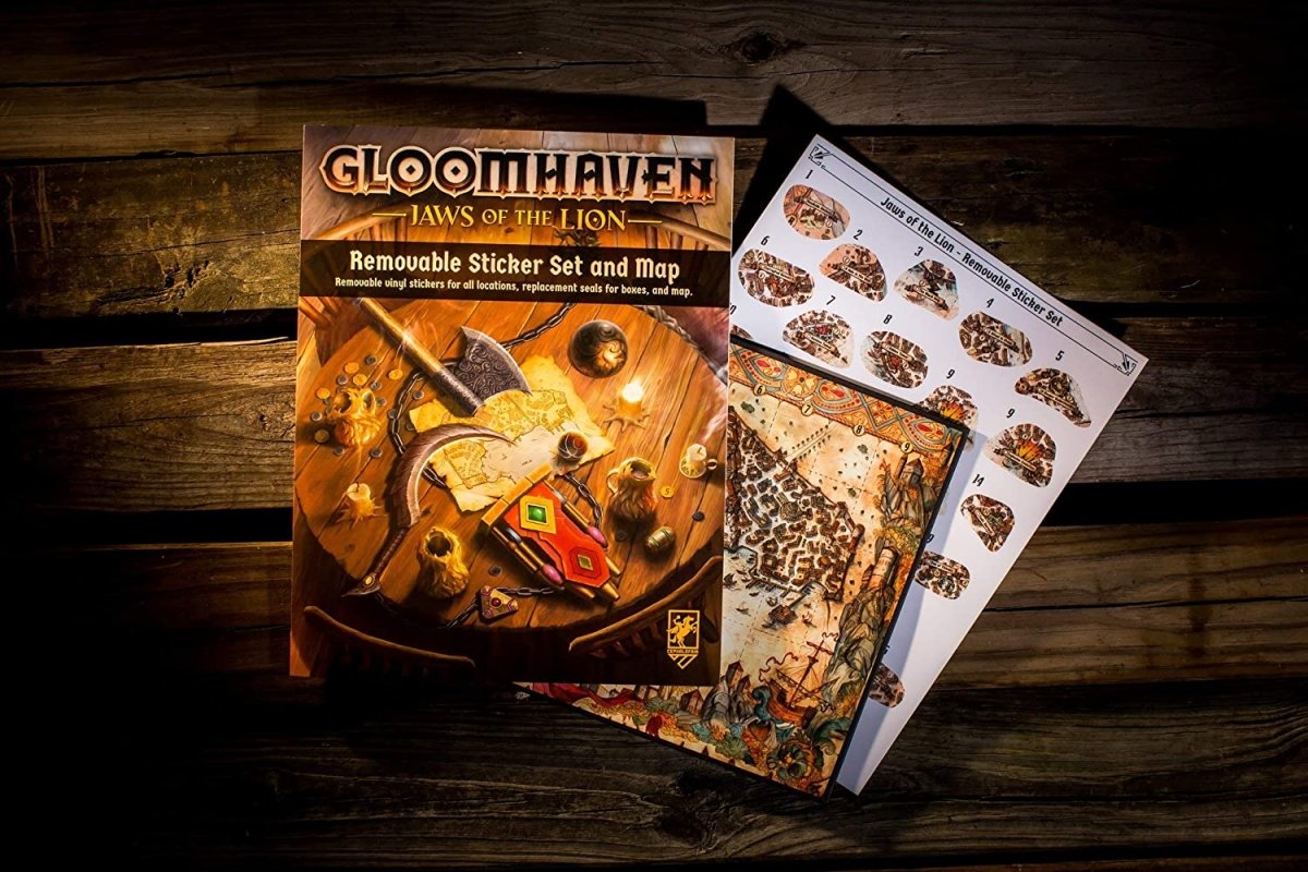 Gloomhaven: Jaws of the Lion - Removable Sticker Set and Map - Nordisk Spil