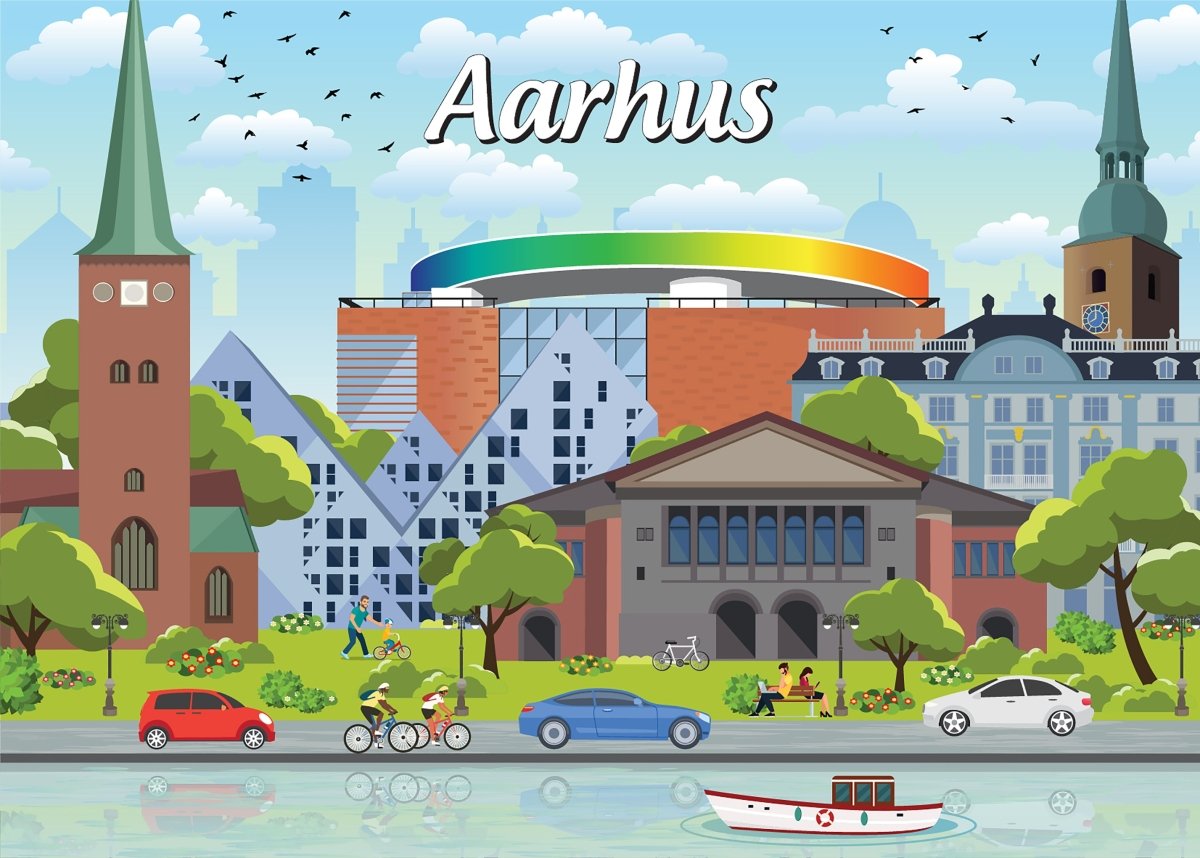 Danske byer: Aarhus, 1000 brikker - Nordisk Spil