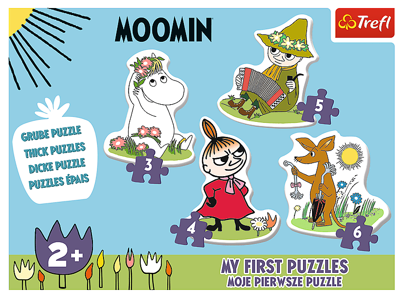 Baby Puzzle Mumin - 3+4+5+6 brikker - Nordisk Spil
