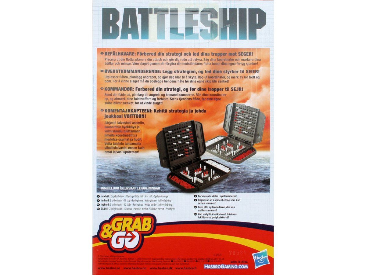 Battleship: Sænke Slagskibe - Rejsespil - Dansk - Nordisk Spil