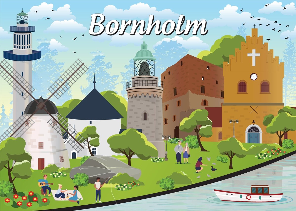 Danske byer: Bornholm, 1000 brikker - Nordisk Spil