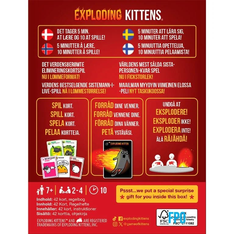 Exploding Kittens: Grab & Game - Dansk - Nordisk Spil