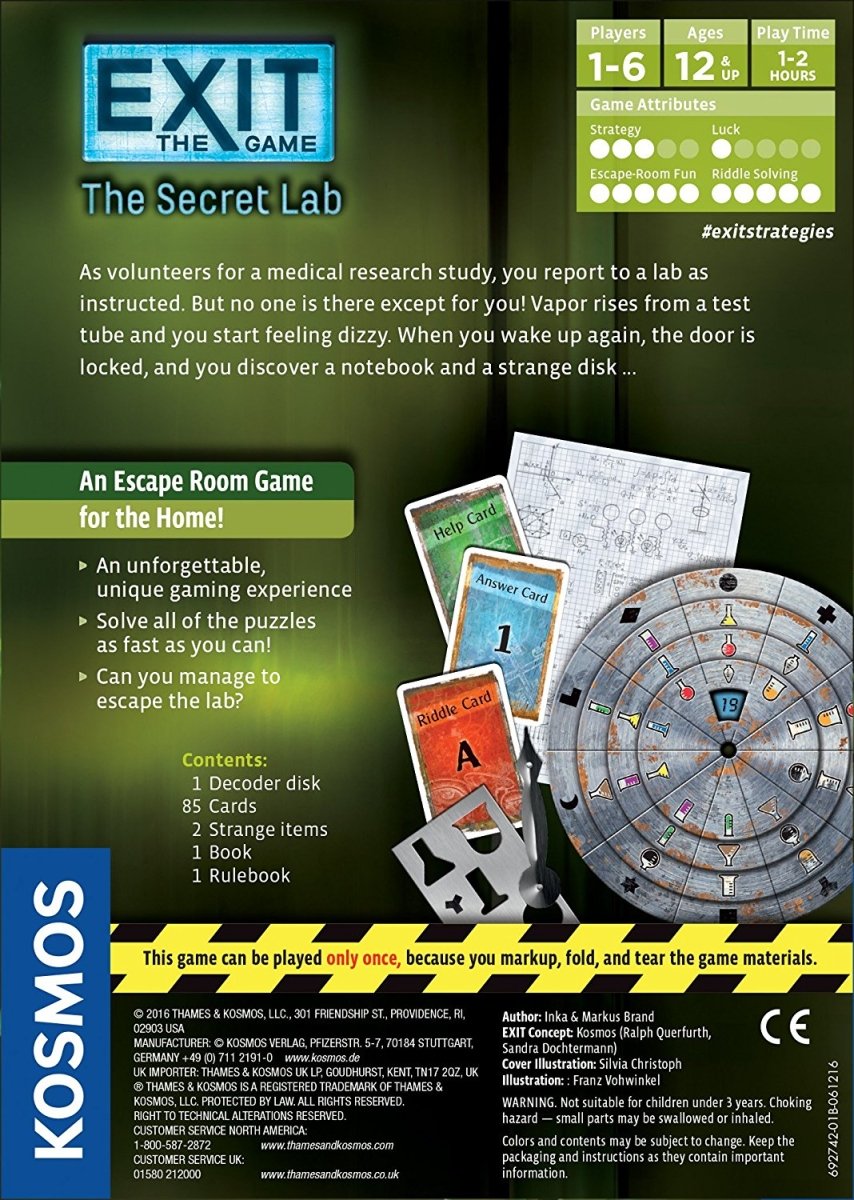 EXIT: The Game - The Secret Lab - Engelsk - Nordisk Spil