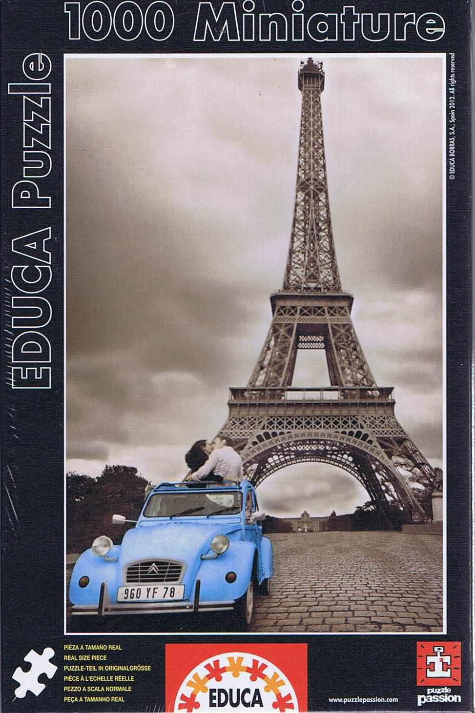 The Eiffel -tower, Paris, minature, 1000 brikker