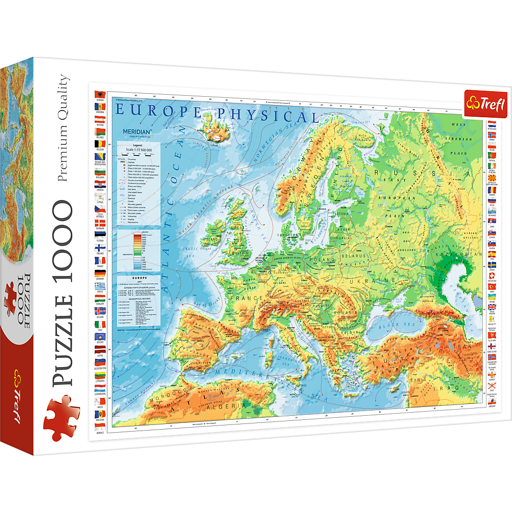 Europakort - 1000 brikker
