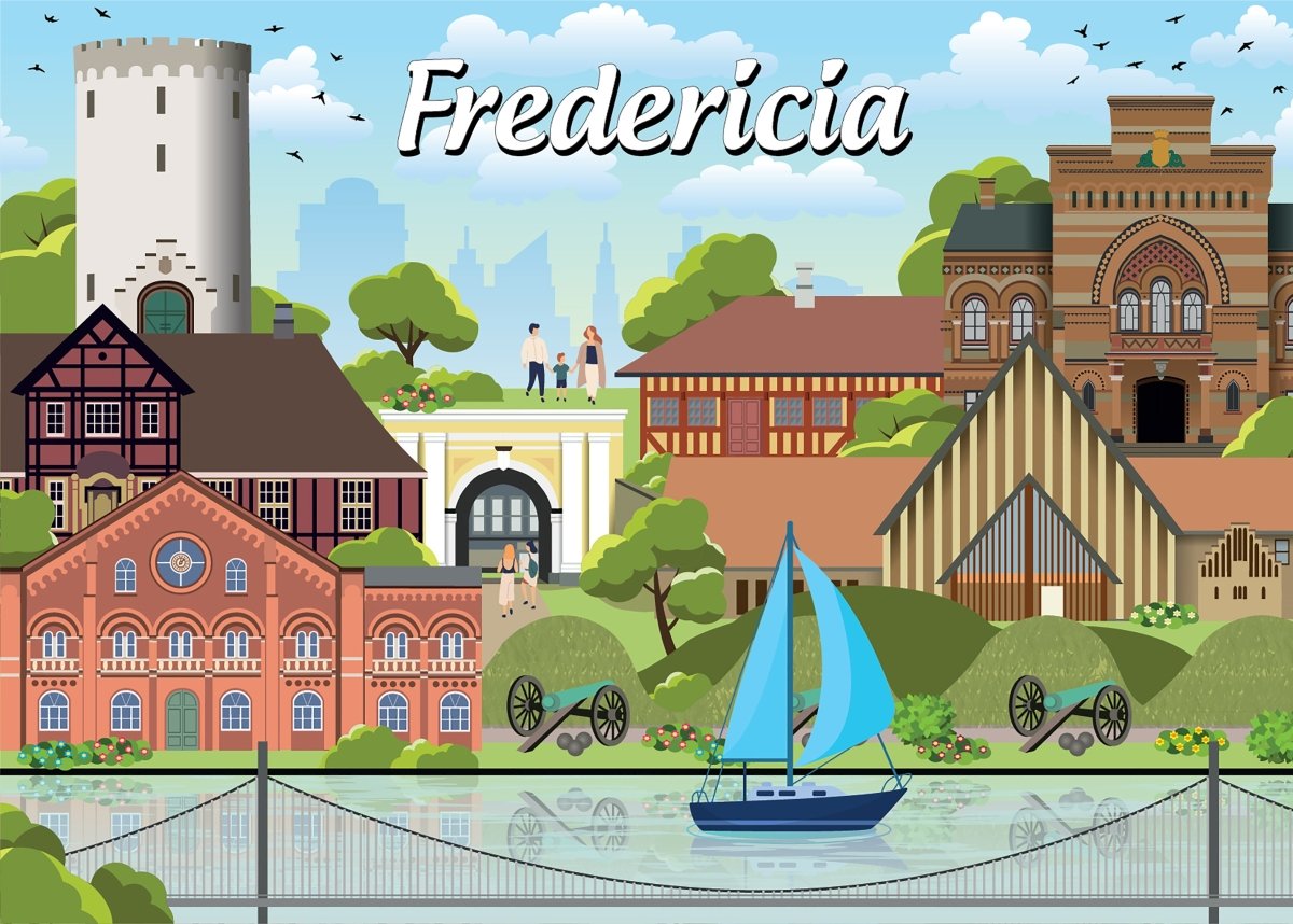 Danske byer: Fredericia, 1000 brikker - Nordisk Spil